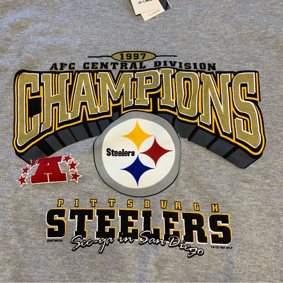 Vintage Lee Sport Nutmeg Mills Pittsburgh Steelers 1997 Sweatshirt Mens 2XL New - Picture 3 of 11
